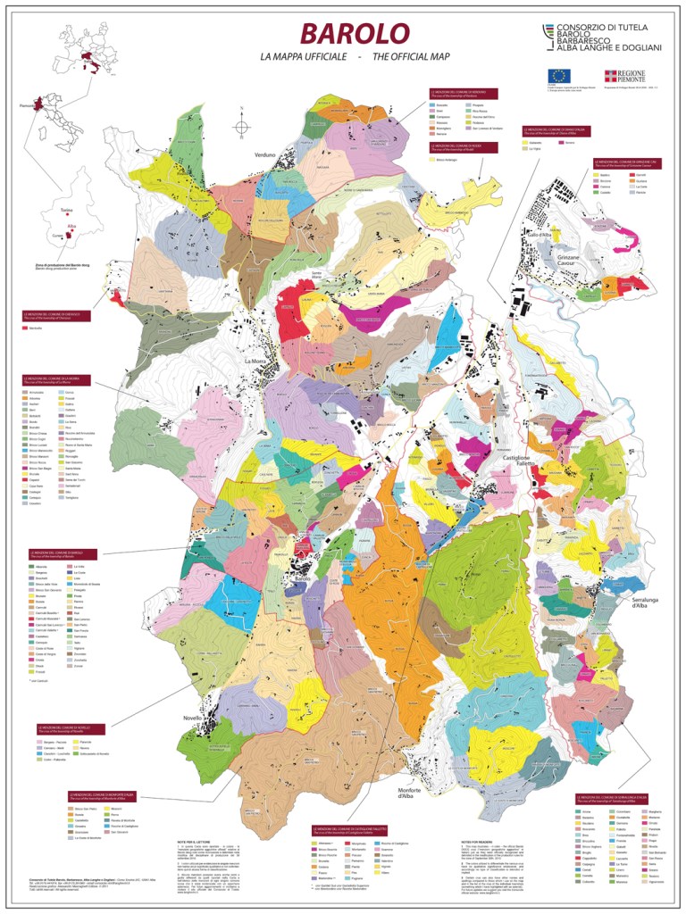 mga barolo cru cartina