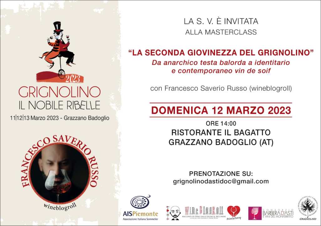 Grignolino masterclass evento 11 marzo