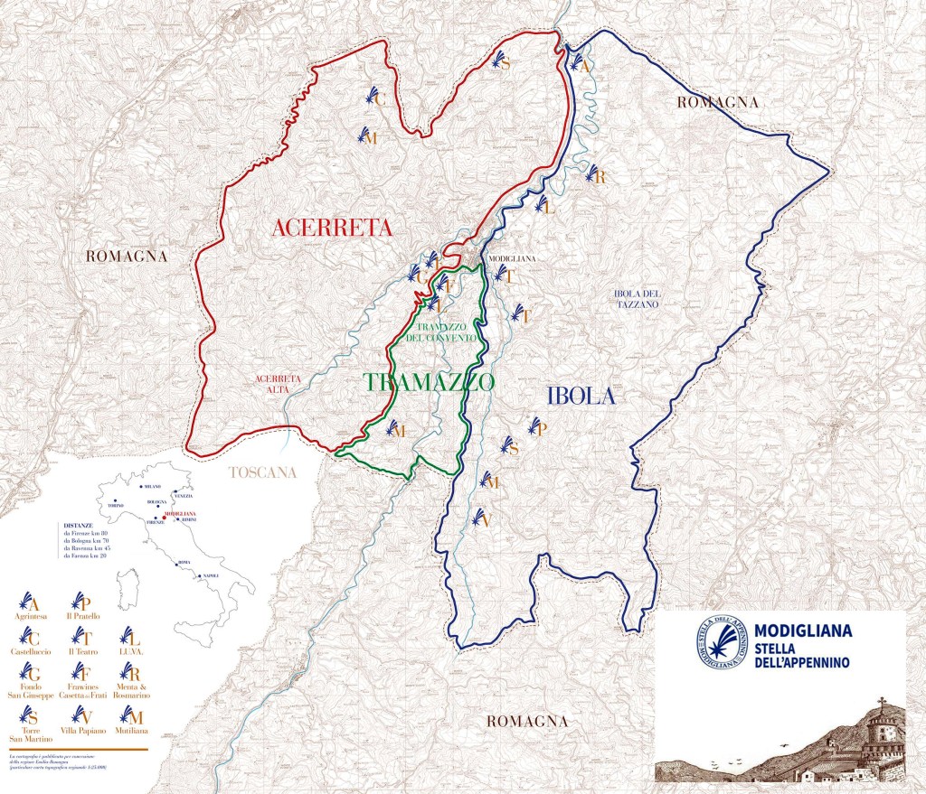carta mappa mga romagna modigliana vino