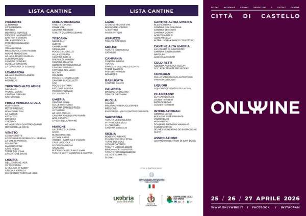 only wine cantine 2026 e programma